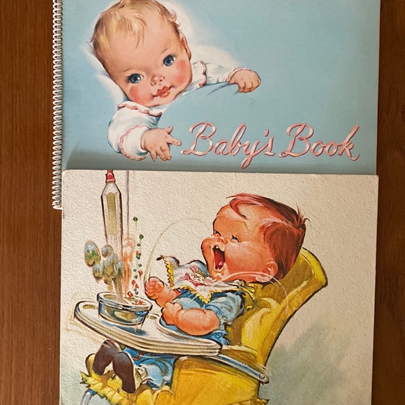 VTG Baby Book & Baby Illustration - Picture 1 of 13